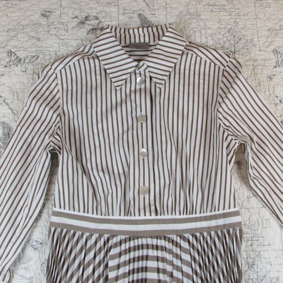 New Marella Sport Women's Praga Poplin stripe Midi Shirt Dress womens size US 6 - Picture 6 of 11